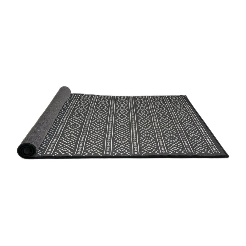 Tapis contemporaine violet/gris/noir zone, Rond 6 pi