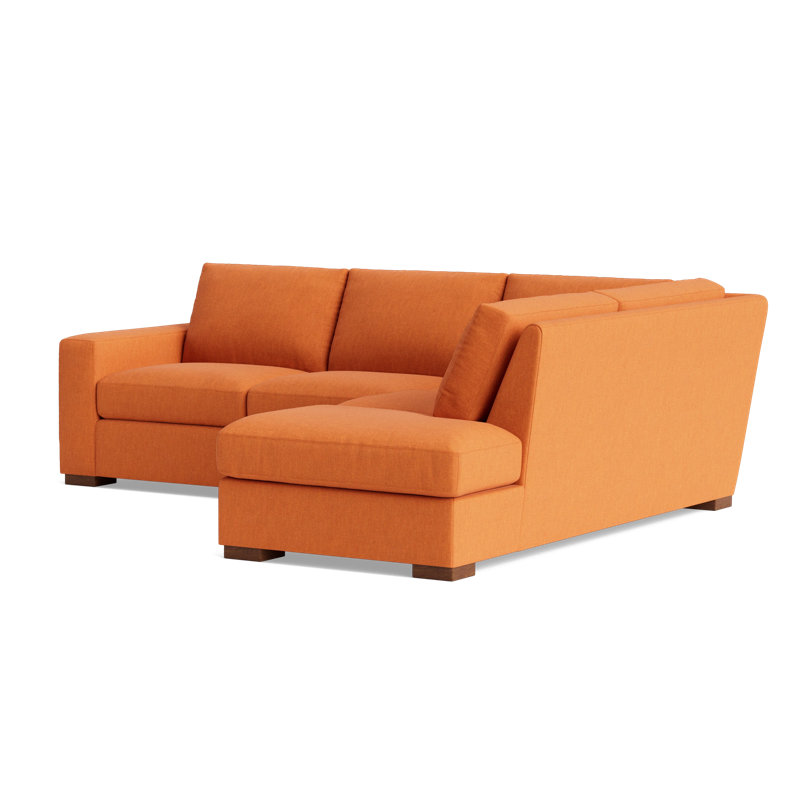 Couch Potato Sectional, Performance Weave - Carrot, Right Hand Facing