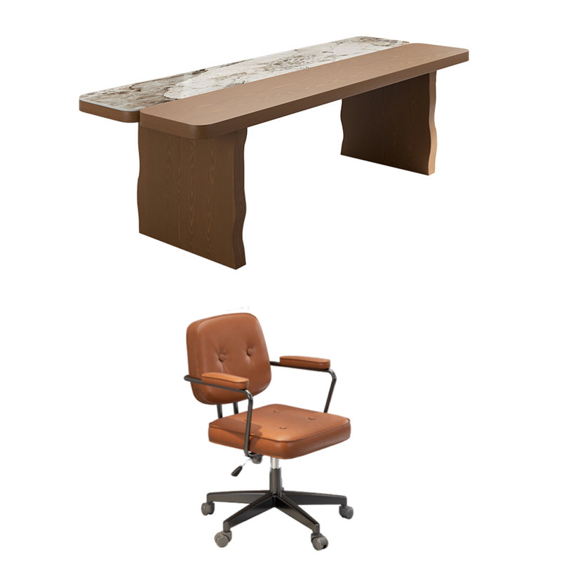 Bureau d'écriture rectangulaire en bois massif , H 29,53 po x l 70,87 po x P 31,5 po
