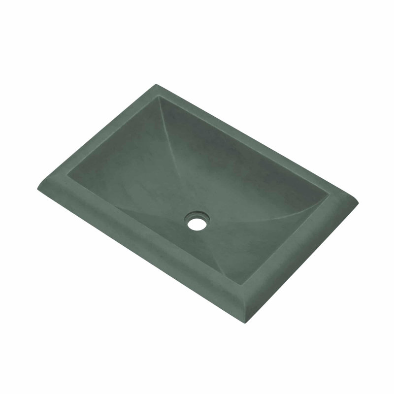 NativeStone Handmade Rectangular Drop-in Bathroom Sink, Forest