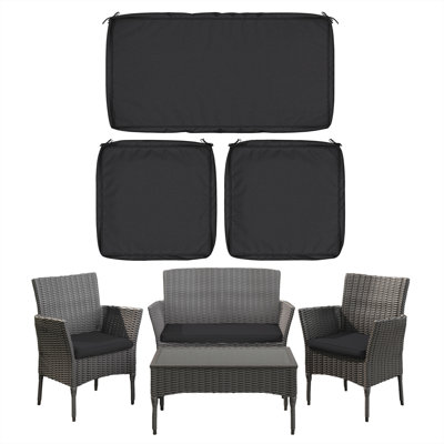 3-Pack Outdoor Seat Cushion Covers, Water-Resistant Patio Furniture Replacement Covers