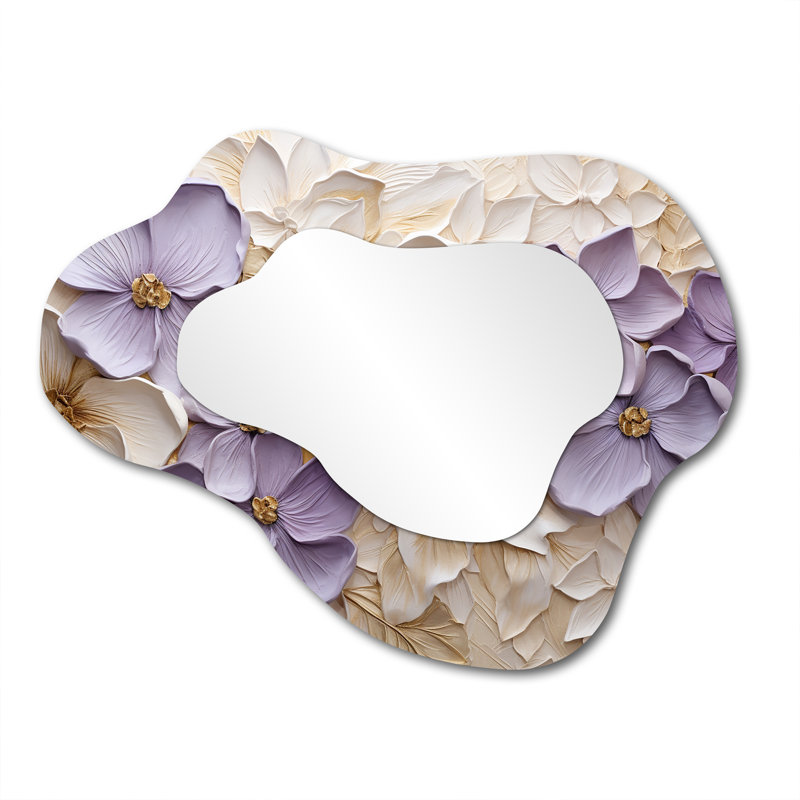 Victorita, mauve et blanc, minimalisme, violettes, 27 po x 35 po
