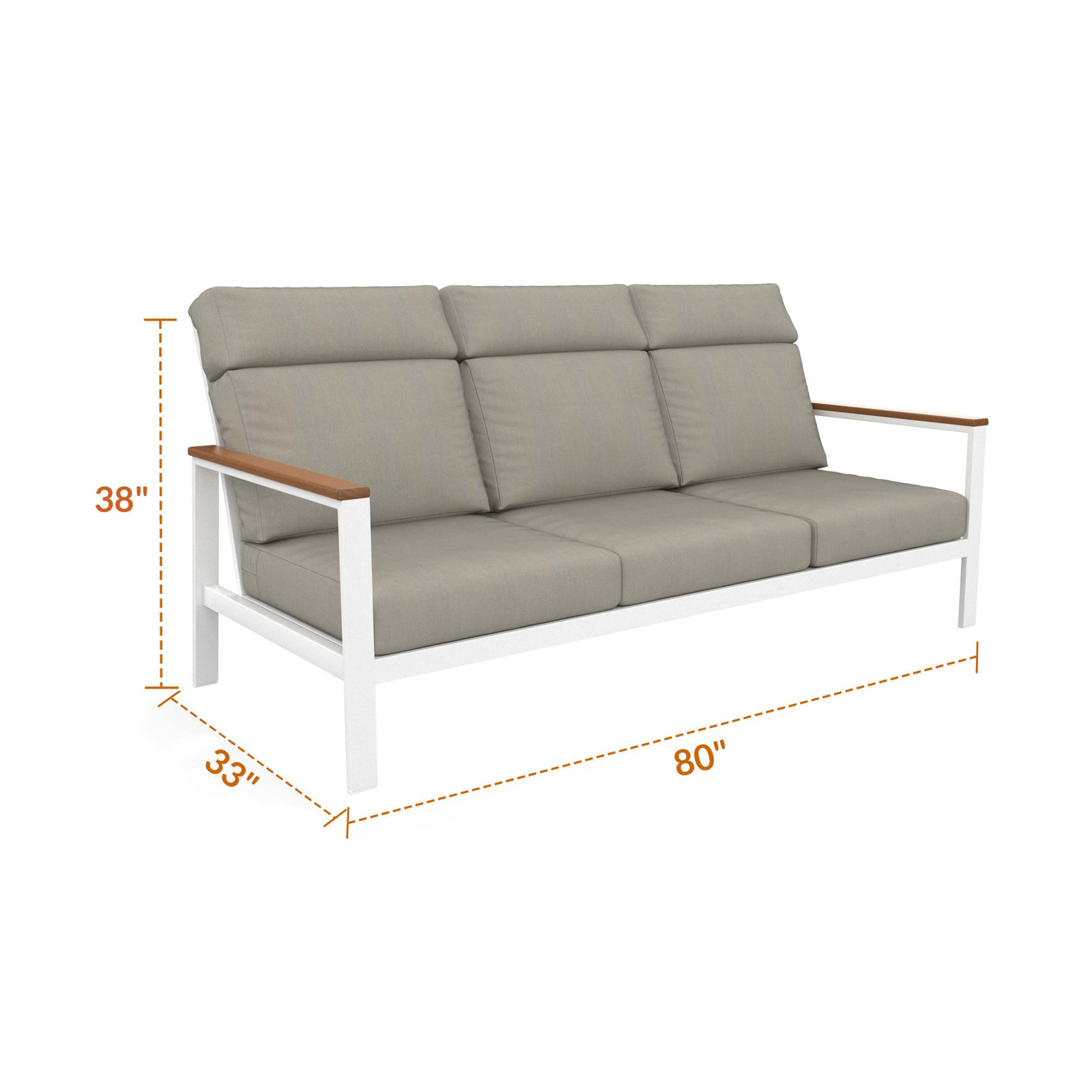 Townsend 80" Sunbrella® Patio Sofa, Gray