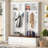 Farmhouse 4-In-1 Hall Tree With Wood Grain Bench, Mudroom Versatile Coat Rack With 2 Large Drawers, Entrance Organizer For Hallway And Living Room-2022243929