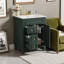 Meuble-lavabo de 24 po d'inspiration française avec lavabo en céramique, petite armoire avec 2 tiroirs à fermeture en douceur et tablette réglable, vert-1801993861