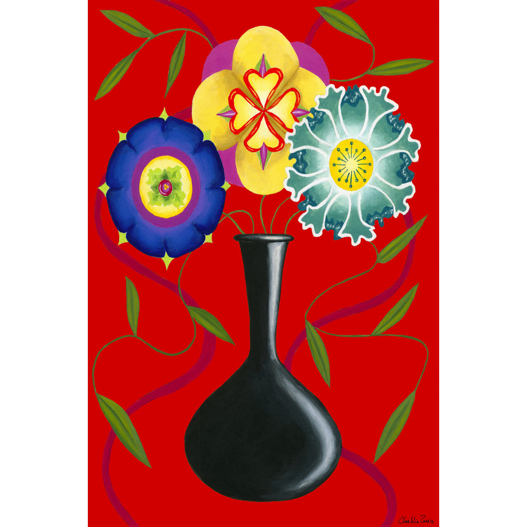 Leinwandbild Stylized Flowers in Vase I von Chariklia Zarris