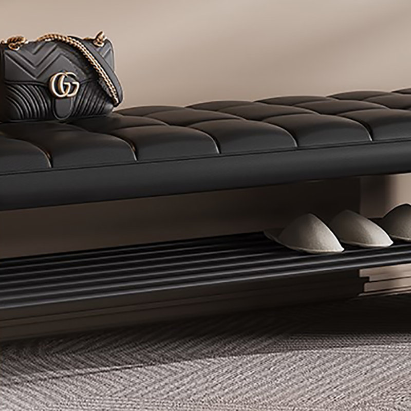 47.2in Shoe Storage Bench, Black