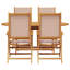 4 - Person Solid Wood Patio Dining Set Round Table-484384789