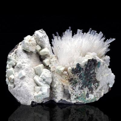 Scolécite avec apophyllite verte