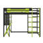Lit mezzanine double en bois avec lumière RVB et tablettes-56352716