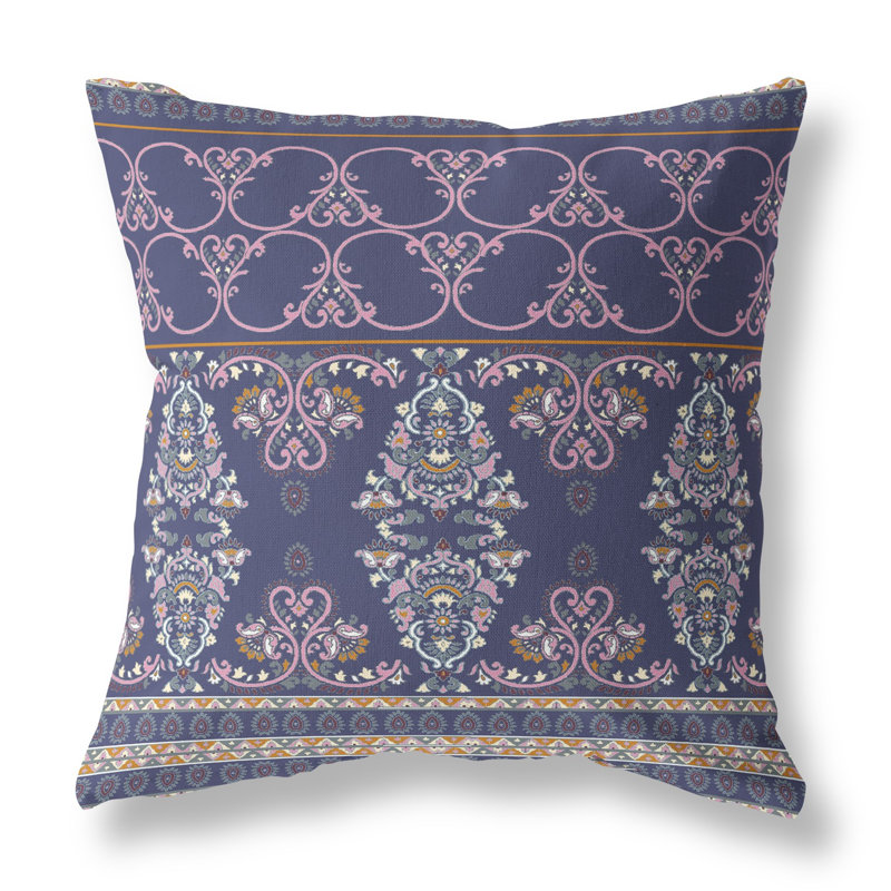 Housse et insert de coussin carré Stevensville, Bleu / rose, 16 po x 16 po