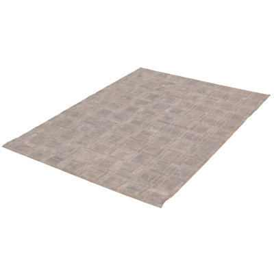 Tapis gris en cuir fabriqué à la main Arvet