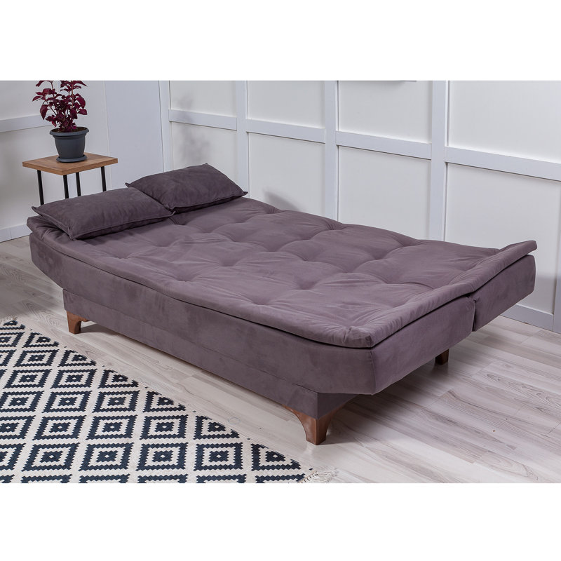 Cropsey 74.8" Armless Sleeper, Anthracite Polyester