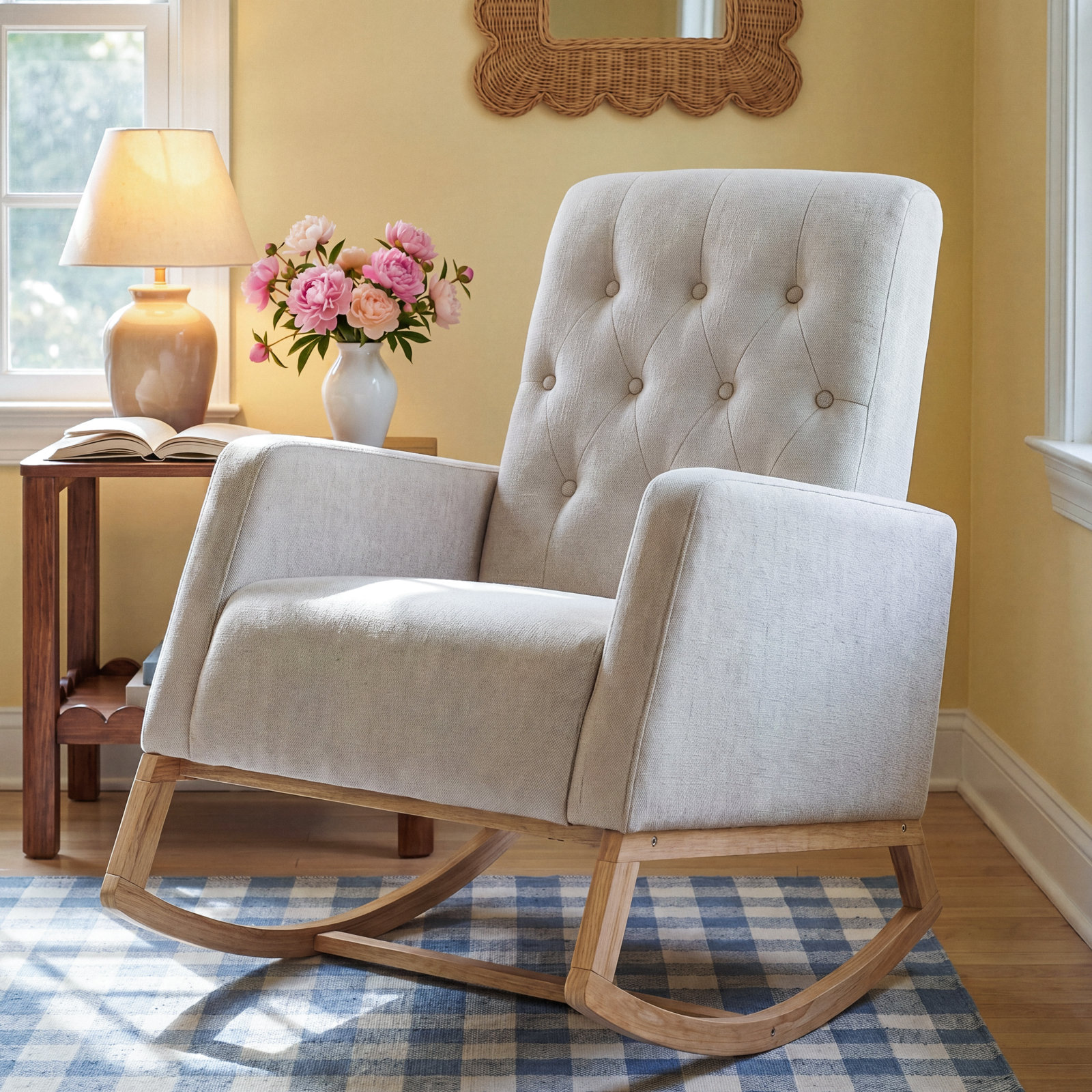 Northern Lights Nursery Chair, Ivory Polyester Blend, Natural
