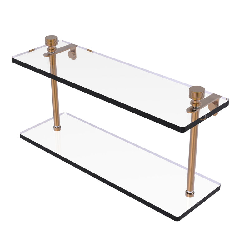 Ballenas 2 Piece Tiered Shelf, 22", Brushed Bronze