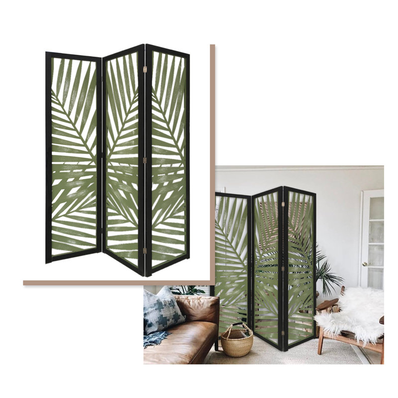 Cloison pliante 3 panneaux l 48 po x H 67 po Leithgo, Vert