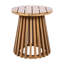Table d'appoint d'extérieur en bois d'acacia pour le patio, table basse ronde pour la cour arrière, pelouse et balcon-459400092