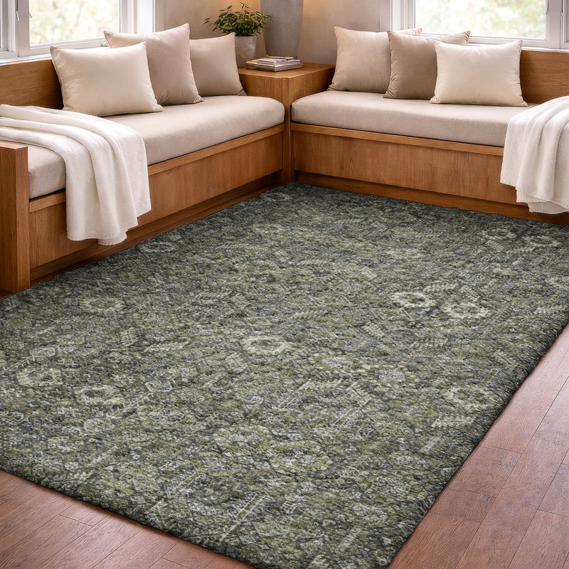 Tapis bohémien de qualité supérieure lavable à la machine Dream Shag ADS574, 3' x 5', Taupe