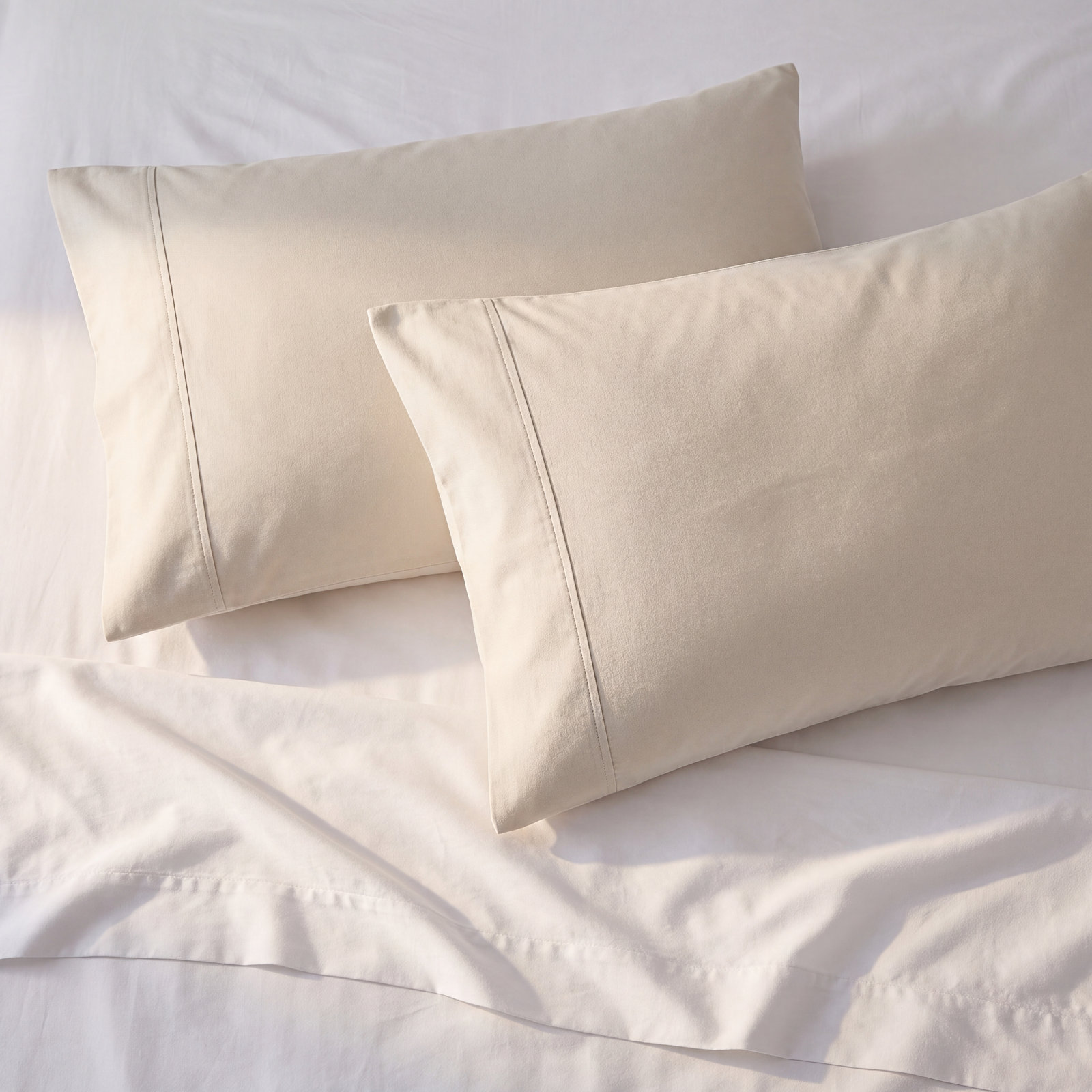 Coyer Cotton Pillowcase, Sage, King - 2 King Pillowcases
