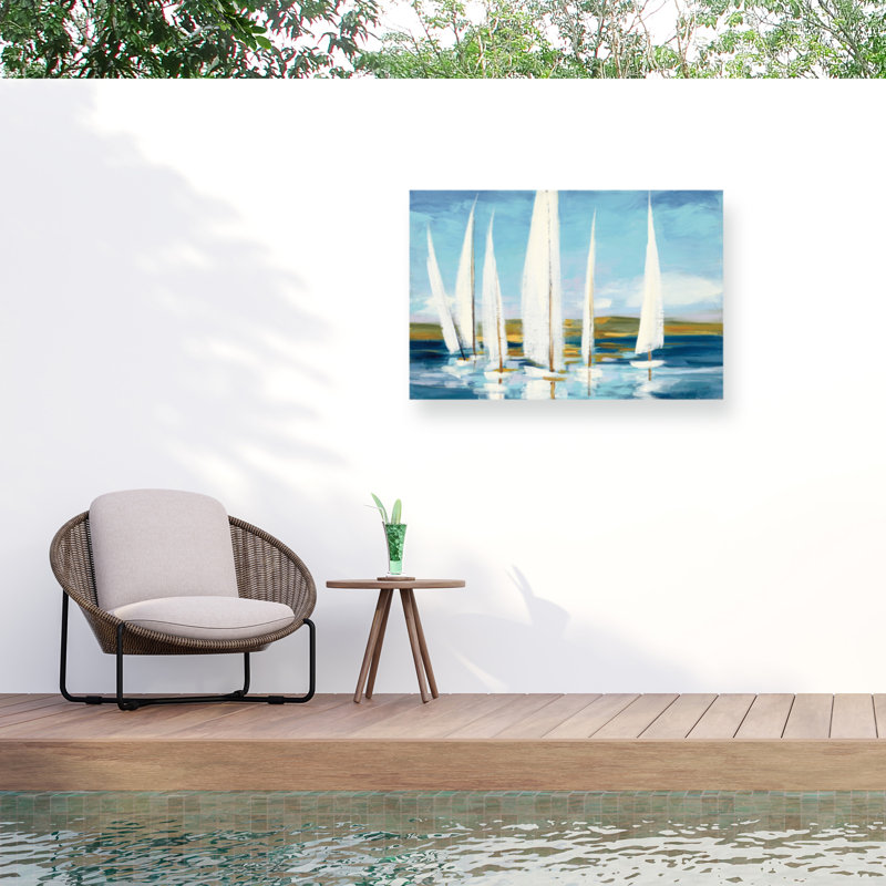 Provo Julia Purinton, toile d'extérieur «Sails on Horizon», H 12 po x l 19 po x P 1,5 po