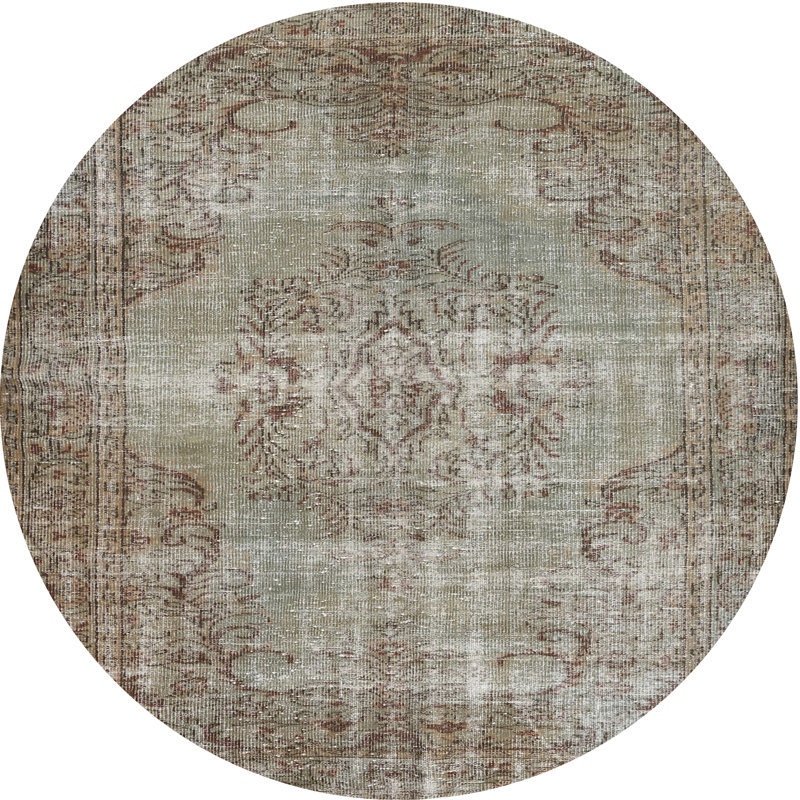 Tapis gris / brun Keiran, Rond 5 pi
