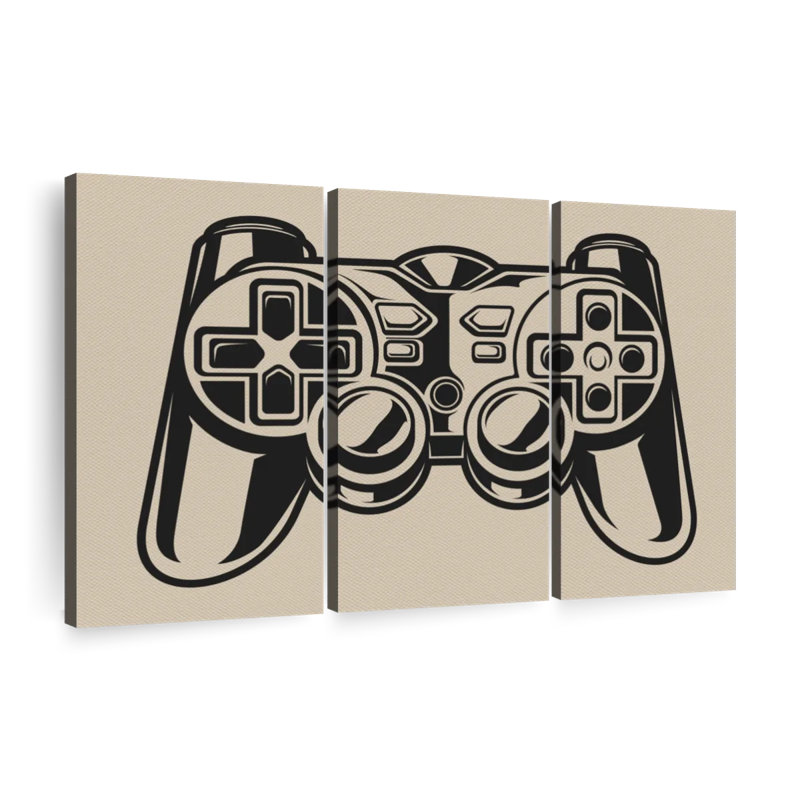 Illustration de contrôleur de jeu sur toile, H 28 po x l 45 po x P 1,25 po