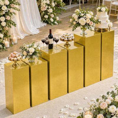 Display Pedestal Stand, Metal Display Pedestal Stands, Display Pillars For Birthday Party Wedding