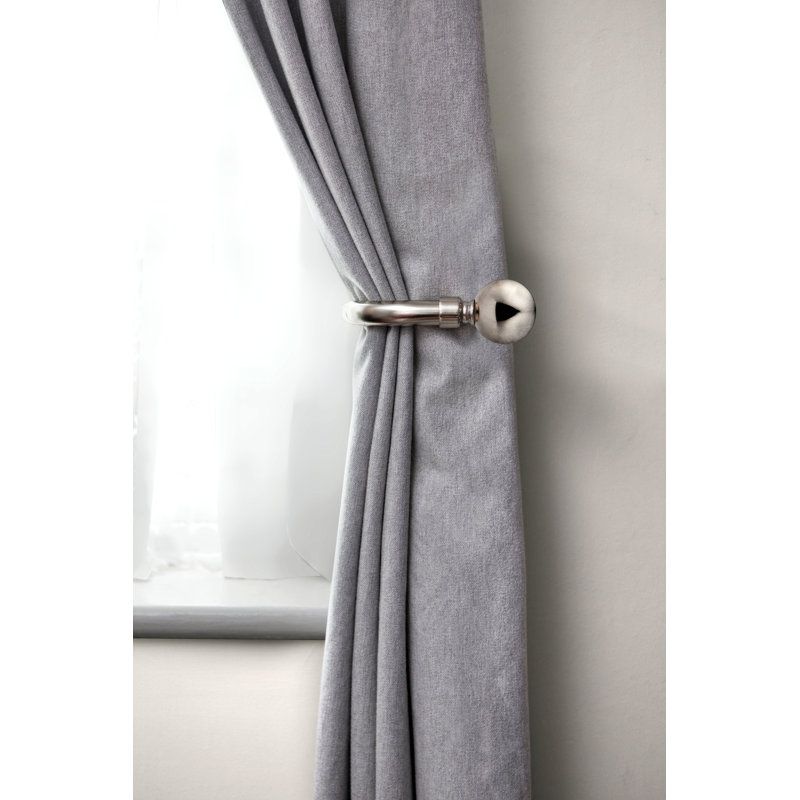 Abe 20cm Curtain Holdback, Brushed Silver