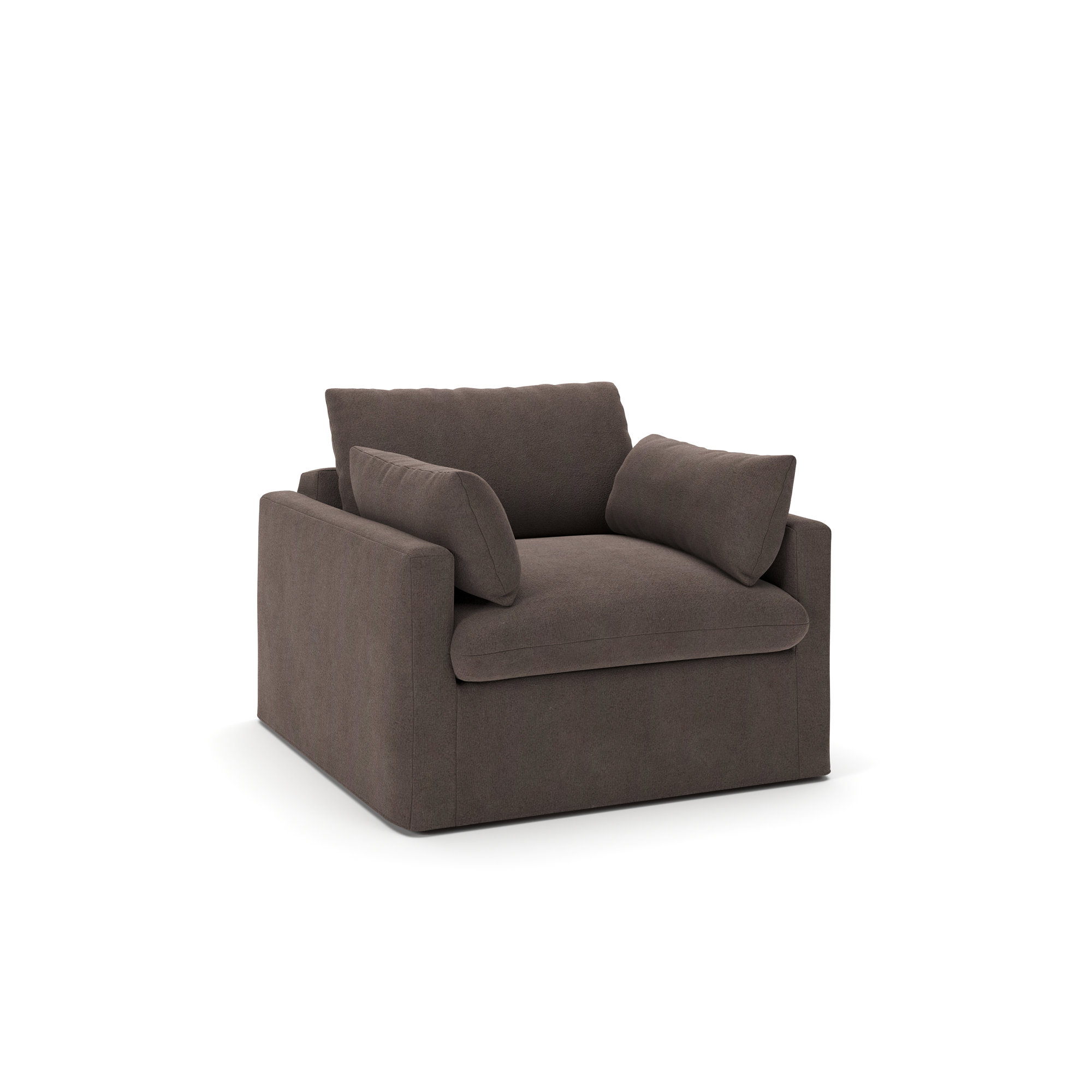 Luna Slipcovered Chair and a Half, Bella Ash Performance Velvet
