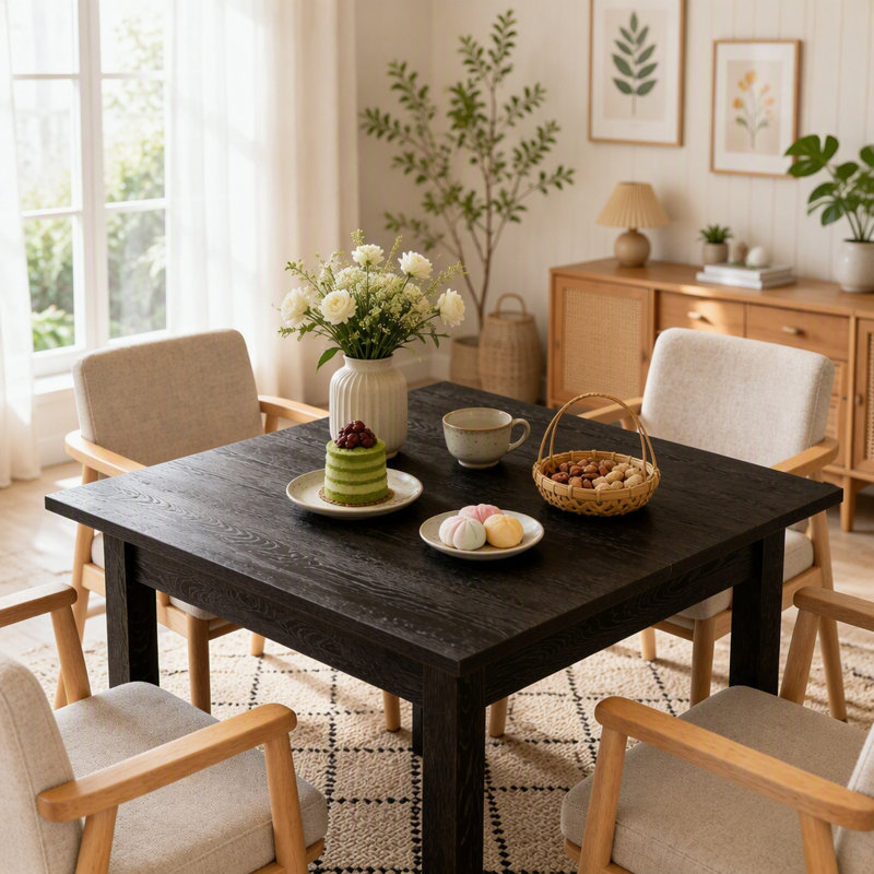 Table de cuisine carrée de taille moyenne