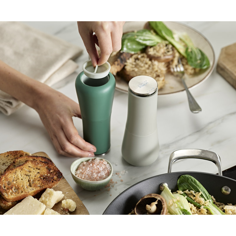Milltop Non-Spill Salt and Pepper Mills, Sage