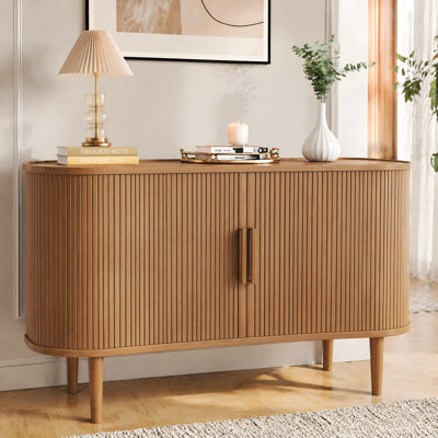 Buffet 55 "avec portes et tablettes, armoire de rangement crédence pour le salon, noyer