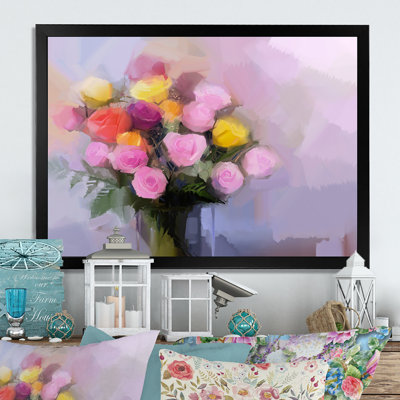 «Modern Still Life Bouquet», reproduction sur toile avec cadre flottant