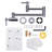Brass Wall Mounted Two-Handle Pot Filler Kitchen Faucet with Double Joint Swing Arm-83415807