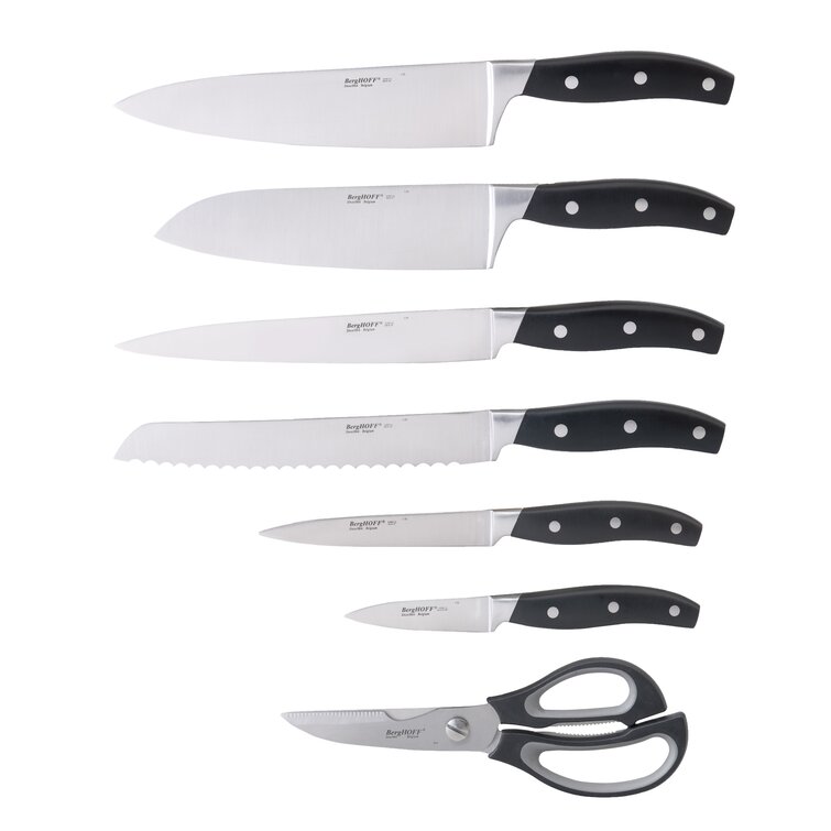 BergHOFF International Forged 8pc Stainless Steel Knife Set with Block