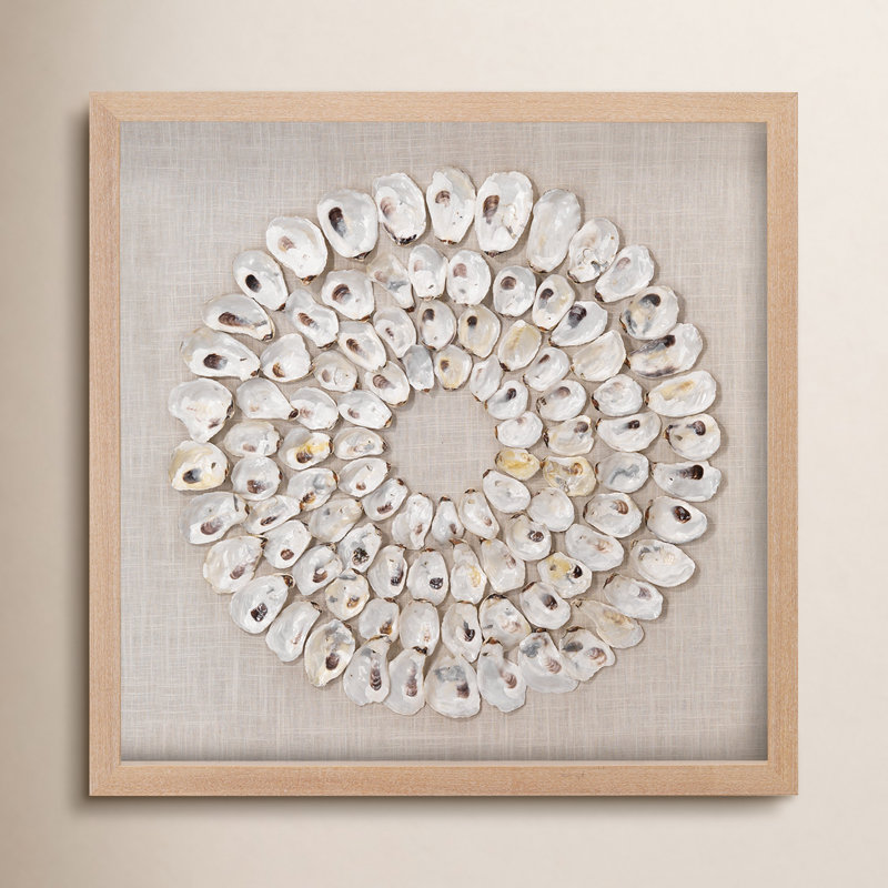 Maldives, art mural encadré de coquillages d'ormeau blanc