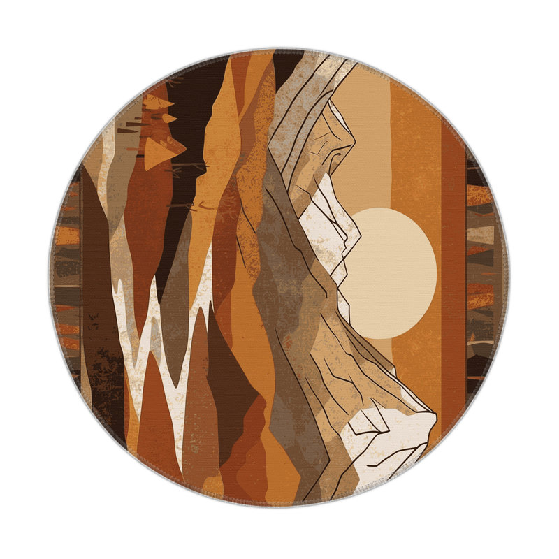 Celestial Canyon Indoor And Outdoor Area Rug, Round 5'