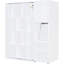 Lit rotatif blanc simple avec bibliothèque, armoire supérieure pour le rangement de la literie, bureau coulissant et zones polyvalentes latérales adaptées