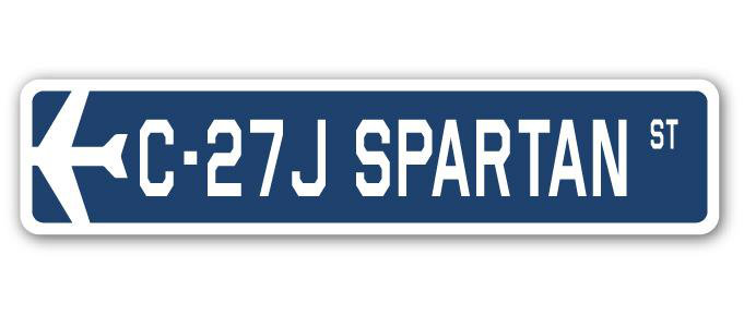 Plaque de rue militaire en aluminium Bleckley C-27J Spartan Air Force, H 6 po x l 24 po x P 1 po