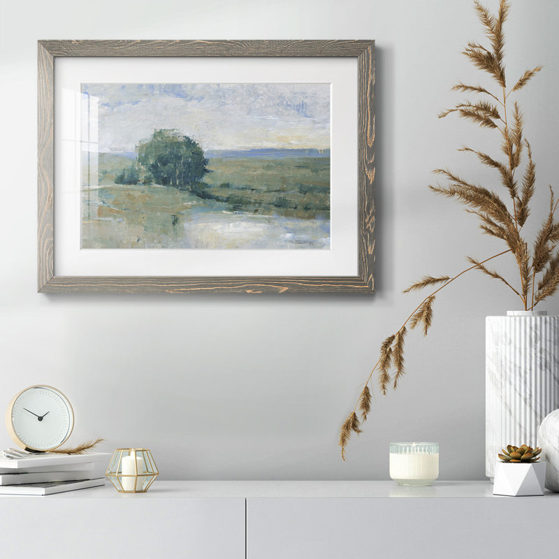 Riverbank Impression I - reproduction de cadre photo simple, H 18 po x l 26 po x P 1,5 po, Gris