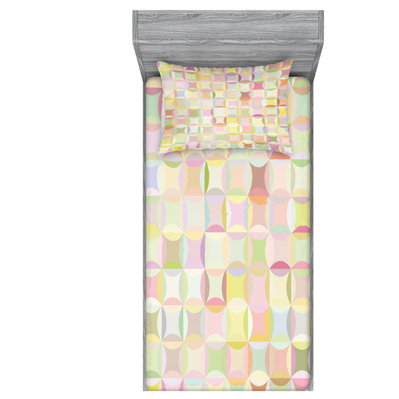 Microfiber Geometric Sheet Set, Twin XL Sheet Set with Fitted Sheet