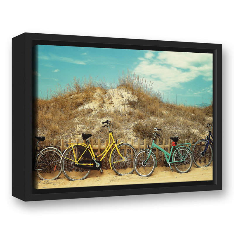 Beach Bikes sur toile, H 12,75 po x l 15,75 po x P 1,75 po, Cadre flottant noir