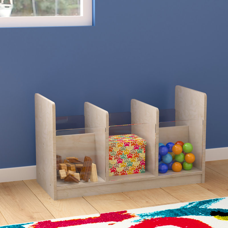 Bright Beginnings Brown Birch Plywood Kids Storage Unit with Transparent Sides