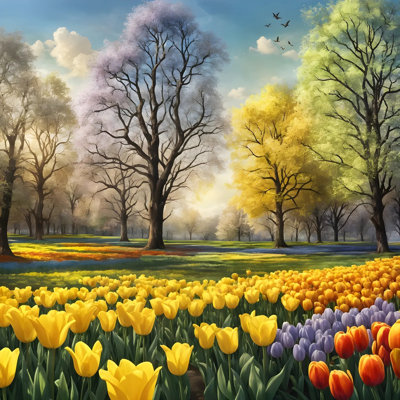 Tulip Sunrise - Wrapped Canvas Print