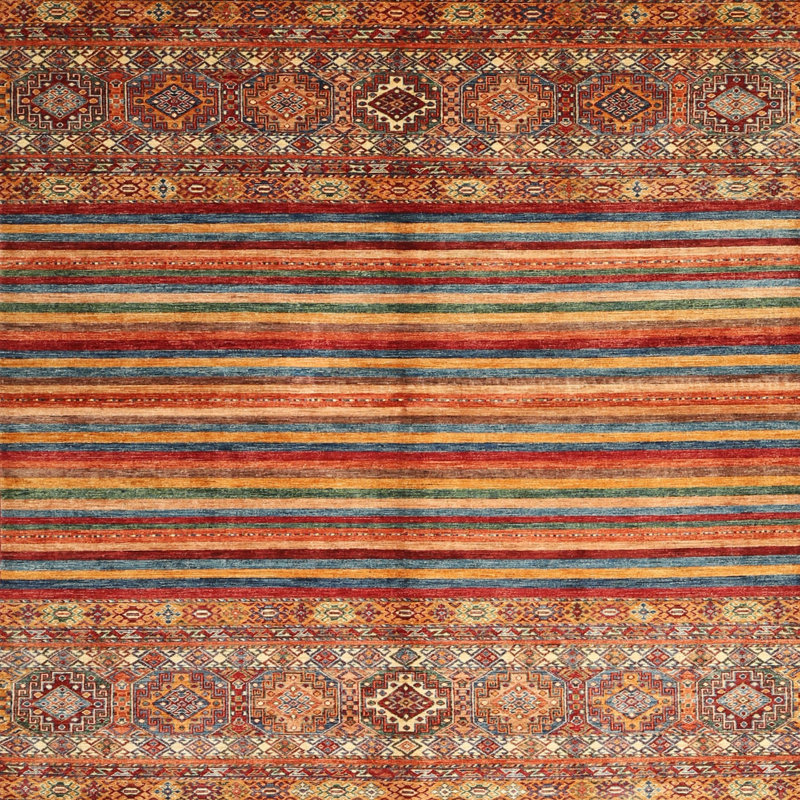 Tapis brun contemporain LaJuante, Carré 6 pi