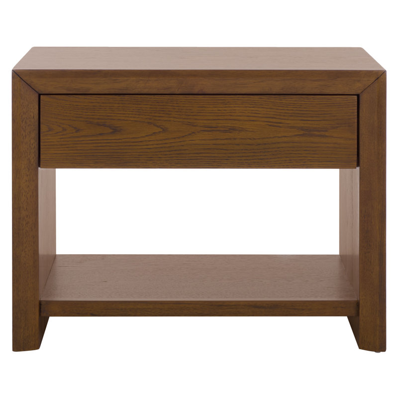 Darnell Wood 1 Drawer Nightstand, Medium Oak