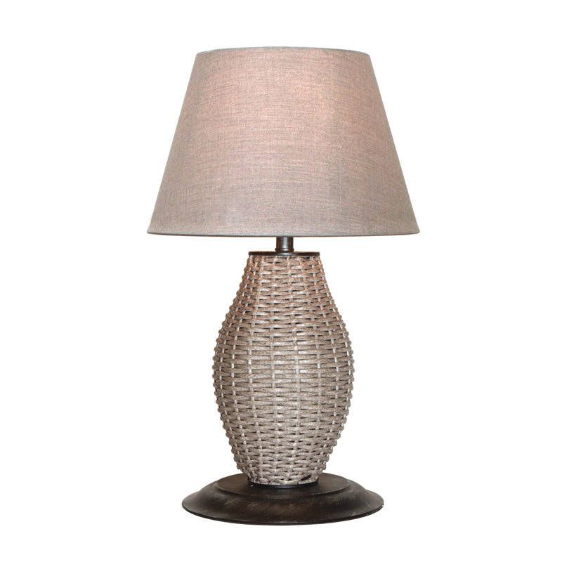 Townsend Smoke 26" H Plug-In Outdoor Table Lamp, 26" x 16" x 16", Smoke