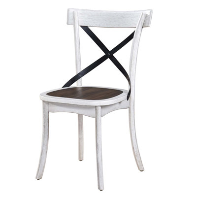 Ensemble de 2 chaises de salle à manger de style rustique moderne avec design rétro en X