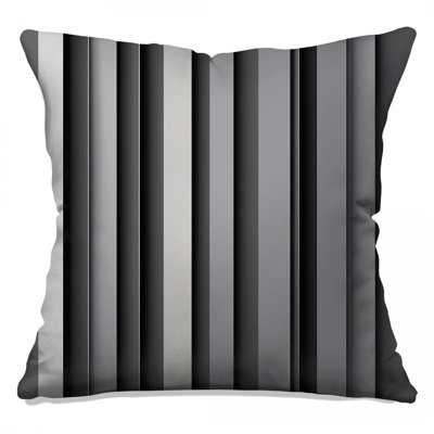 Grey Vertical Stripes Double Sided Throw Pillows