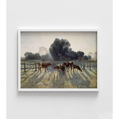 Grazing Cows Painting Print, Framed Cow Painting Print, Elioth Gruner Painting, Modern Farmhouse Decor, Western Wall Decor,Cowboy Wall Art